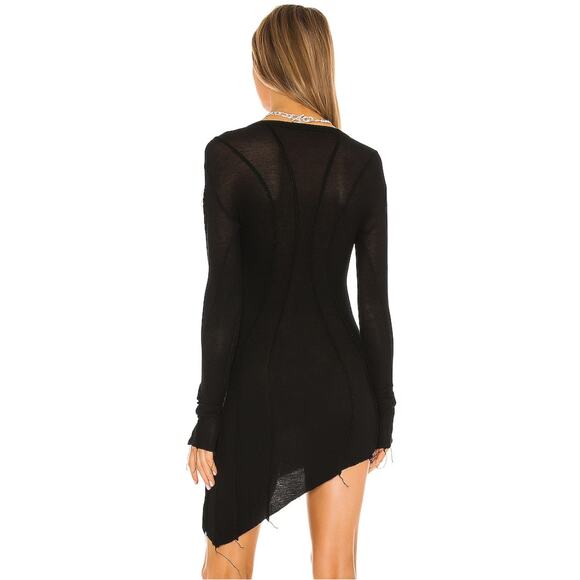 SAMI MIRO VINTAGE Asymmetric Long Sleeve Dress in Black NWT Size XS - Picture 3 of 4